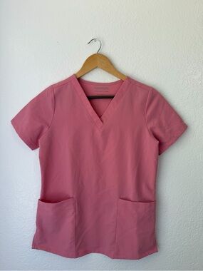 Mandala Women's V-Neck Scrub Top in Dusty Rose XXS